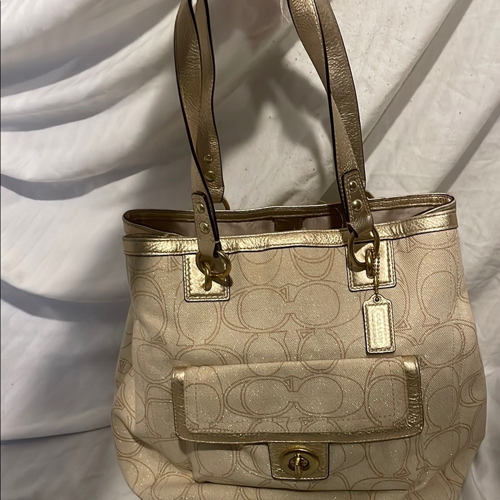 Coach Tan Signature Tote Bag